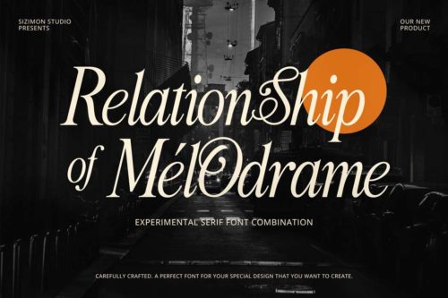 Relationship of Mélodrame free Serif font