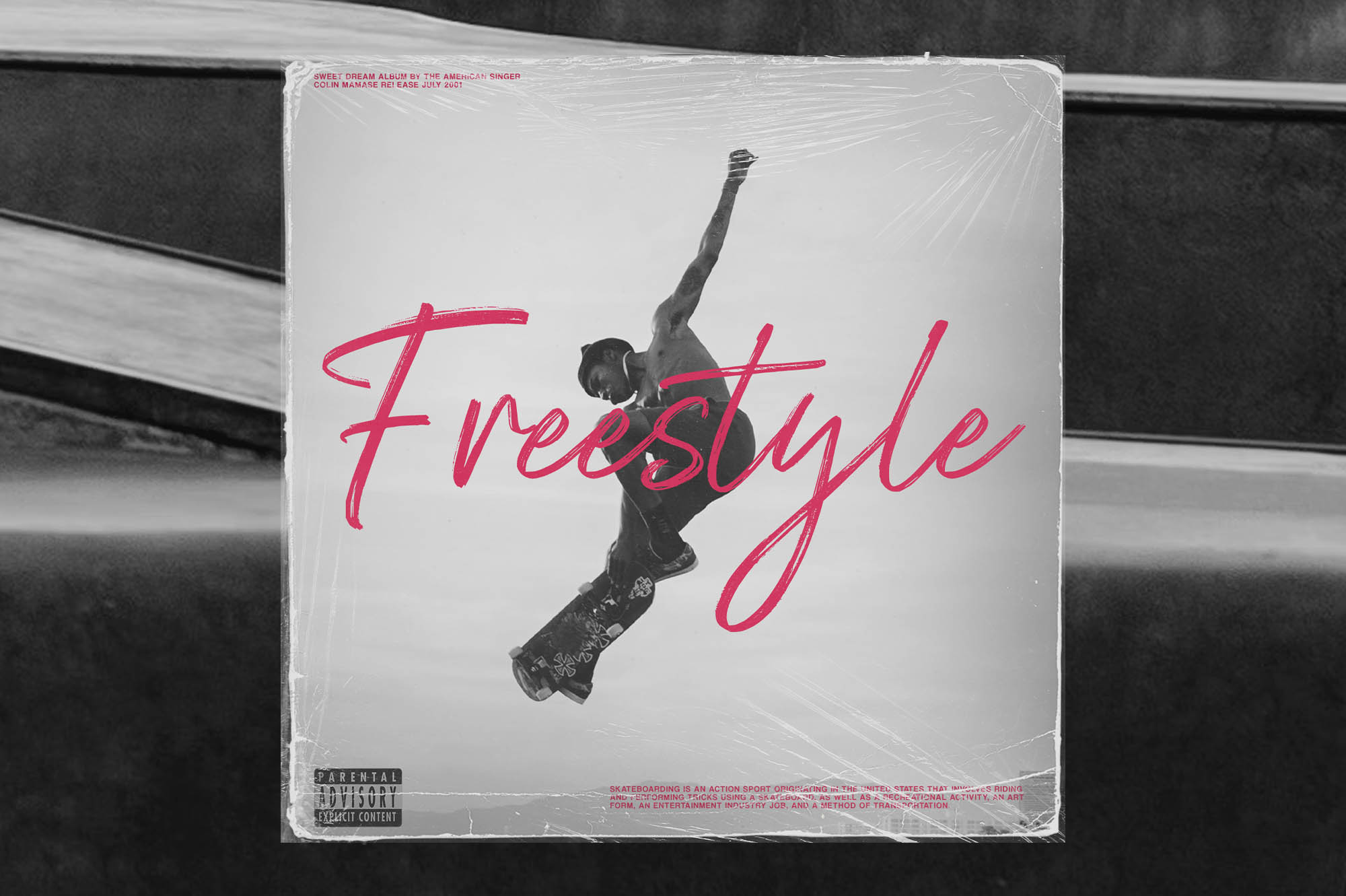 vinyl music cover using World Sentence font by sizimon
